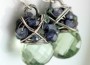 Green Amethyst and Tanzanite Bitty Earrings by Scarlett Jewelry